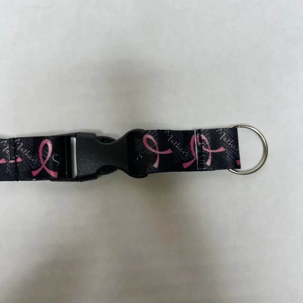 Breast Cancer Awareness Lanyard Pink Ribbon Detachable Sisters Friends‎ Daughter